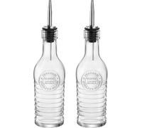 Mevronisshop-Bormioli Rocco Bouteilles En Verre Officina 1825 - Pour Huile D'olive/Vinaigre - Bec Verseur En Acier Inoxydable - 268 Ml - Lot De 2