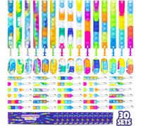 Mevronisshop-Bracelets Et Porte Cles Pop It, Pack 30 Cadeau Anniversaire Enfants Invites. Fidget Toys, Cadeaux Anniversaire Invités Enfant. Petit Jouet Pinata Mixte, Pochette Surprise Mini Jouet Good