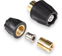 MEVRONISSHOP-Buse d'alimentation 25° pour nettoyeur haute pression - Buse à jet plat en acier inoxydable avec protection des buses et adaptateur - Raccord G 1/4" jusqu'à 350 bar - Convient pour lance