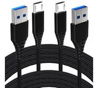 MEVRONISSHOP-Câble Micro USB 2M+2M,2.4A Cable Micro USB Charge Rapide Chargeur pour Samsung A10/A7 2018/A6/J6 Plus/J6 2018/J4/J3 J5 J7 2017 2016,Tab S2,Huawei P Smart 2019/P8 Lite,Xiaomi Redmi 9A 9C,