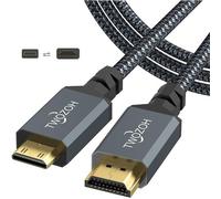 MEVRONISSHOP-Câble Mini HDMI vers HDMI 2M, Nylon tressé 4K Câble Mini HDMI C vers Full HDMI A, Supporte 3D Ethernet ARC 4K 60Hz 1080p