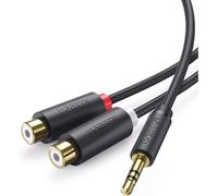 MEVRONISSHOP-Câble RCA Jack Audio Stéréo Cordon Jack 3.5mm Mâle vers 2 RCA Femelles pour TV PC Smartphone Ampli Chaîne HiFi Barre de Son Home Cinéma Enceinte 20 CM