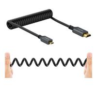 MEVRONISSHOP-Câble spiralé micro HDMI vers HDMI complet compatible 3D 4K UHD, 1080p (extensible jusqu'à 1,5 m)