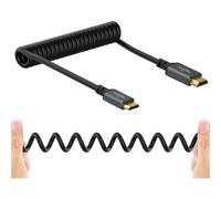 MEVRONISSHOP-Câble spiralé mini HDMI vers HDMI, câble compatible 4K UHD, 1080p (HDMI C 2.0) (0,3m-1,5m)
