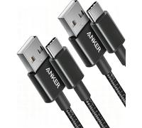 MEVRONISSHOP-Câble USB C, lot de 2 Cables de Charge USB-A vers USB-C, 331 usb c vers USB 2.0 Double Tressé, en Nylon de Type C, pour iPhone 17/17 Plus/17 Pro/17 ProMax Samsung Galaxy S10+, LG V30(0,9