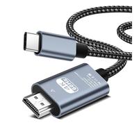 MEVRONISSHOP-Câble USB C vers HDMI 4K60Hz T9 2 m tressé, adaptateur HDMI vers USB C, câble HDMI compatible avec iPhone 17/16/15 Pro Max, MacBook Pro/Air, iPad, Samsung S25/S24, Dell, Surface