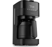 MEVRONISSHOP-Cafetière avec verseuse isotherme et minuteur (filtre, 8 tasses, 1,2L, 900W, 3 niveaux, maintien au chaud, minuterie, anti-goutte, affichage, MD18458), noir mat