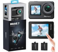 Mevronisshop-Caméra Sport 4k 30fps - Ipx 8 Etanche Deux Écrans Tactile 20mp Caméra D`Action, Eis 2.0 Grand Angle Zoom Avec Télécommande Et 2 Batteries 1350mah - Brave 7