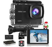 Mevronisshop-Caméra Sport 4k 60fps Avec Micro Sd 64gb,8x Zoom 131ft Caméras Étanche,48mp Caméra D'action Eis,170° Camérasous-Marine Télécommande Wifi 2 * 1350 Mah Divers Accessoires