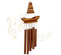 Mevronisshop-Carillon À Vent En Bambou, Rappelle Les Voiliers, Hxlxp : 72 X 20 X 6 Cm, Pour Intérieur Et Extérieur, Nature