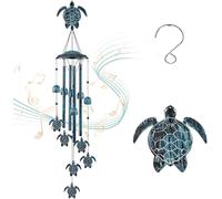 MEVRONISSHOP-Carillon à Vent Tortue de mer pour extérieur avec 4 Tubes en Aluminium pour Maison, Jardin, terrasse Idéal pour Souvenir de mère, Grand-mère ou Cadeau d'anniversaire