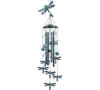 MEVRONISSHOP-Carillon éolien d'extérieur avec 4 Tubes en Aluminium ¿ Crochet en Forme de Libellule en S, Cloches à Vent à Suspendre pour terrasse, Jardin, arrière-Cour ou Porche