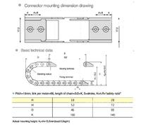 MEVRONISSHOP-Chaîne de Câble R28, Nylon Noire Chaine de Trainage R28, 10X10mm Corde Drag Chain Cable Transporteur pour l'imprimante 3D, Machine de routeur de Commande numérique par Ordinateur, 100cm