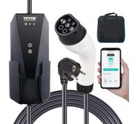 MEVRONISSHOP-Chargeur EV Portable Type 2 Chargeur Voiture Électrique 16 A 3,7 kW avec Câble de Charge 8,6 m Prise CEE 7/7 Station de Charge IEC62196 Étanche IP66 avec Sac de Rangement Crochet Câble d