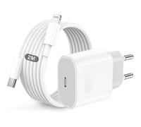 MEVRONISSHOP-Chargeur Rapide for iPhone 14/14 Pro/14 Pro Max/14 Plus/13 12 11 SE Mini XR X XS 8, 25W USB C Prise Secteur Embout Type C Adaptateur et C Cable to L Câble 2M Charger pour iPad 9/8/7/6/5
