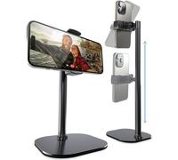 MEVRONISSHOP-ChatStand, Support Telephone pour Bureau Réglable, Support iPhone Bureau, Trepied iPhone Filmer, Trépied Téléphone Table, Porte Telephone pour Samsung et Smartphones Android - Noir Nuit