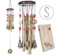 Mevronisshop-Chinois Traditionnel Impressionnante Bronze Cour Jardin Extérieur Living Wind Chimes 60-90 Cm Mt-213b Marron