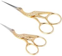 Mevronisshop-Ciseaux À Broder, Lot De 2, Ciseaux À Coudre Pour Petite Grue, Acier Inoxydable, Style Vintage,Pour Broderie, Aiguille, Couture, Bricolages Et Utilisation Quotidienne (Or, 3,6 Pouces + 4