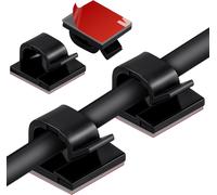 MEVRONISSHOP-Clips Câble Adhésives, 70PCS Clip Cabl Adhesif Rangement de Câble Fixation Auto Collant, Plastique Organiseur de Fils Electrique pour Bureau/Voiture/TV/Téléphone/Chargeur (Noir)
