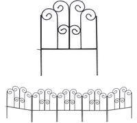 Mevronisshop-Clôture De Jardin En Fer Décorative 43 Cm X 1.5 M, Lot De 5 Panneaux De Clôture En Métal Résistant À La Rouille Pour Parterres De Fleurs, Potagers Et Aménagements Paysagers