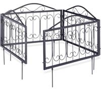 Mevronisshop-Clôture Décorative De Jardin En Métal, 4 Panneaux Extérieurs Av. Ornements, 34,5x56,5 Cm, Différentes Couleurs