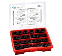 MEVRONISSHOP-Coffret de 500 Joints Plat en Caoutchouc (3/8 Pouce à 3/4 Pouce) 5 Tailles Différentes pour Sanitaire Plomberie, Climatisation, Ventilation, Canalisations et Jardin (de -40°C à 110°C)