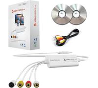 MEVRONISSHOP-Convertisseur VHS vers Numérique, Carte de Capture Vidéo USB, Conversion VHS/VCR/Hi8/Mini DV en DVD/Fichiers Numériques, Compatible Caméscope, Magnétoscope, PC, TV - Windows & Mac