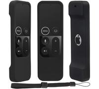 MEVRONISSHOP-Coque en Silicone pour Apple TV 4 K/4ème génération Télécommande, léger, antidérapant et Coque de Protection sécurisée pour Apple TV 4 K Siri télécommande avec Crochets - Noir