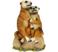 Mevronisshop-Couple De Suricates - Figurine De Jardin - 30 Cm - Décoration De Jardin En Résine - Pour L'extérieur