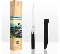Mevronisshop-Couteau À Poisson Filet De Sole Lame Flexible De 20 Cm Idéale Pour Fileter Le Poisson Aiguisé À La Main Acier Inoxydable Japonais 440c Ultra-Tranchant Manche En Pakkawood