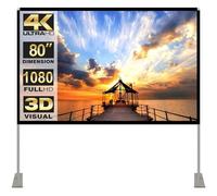 MEVRONISSHOP-cran de Projection 80 Pouces 4K HD 16: 9 Ecran Projecteur Pliable Lavable Résistant Portable, Anti-Plis pour Vidéoprojecteurs, Projection Double Face pour Cinéma Maison/en Plein Air (80