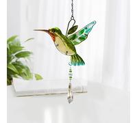Mevronisshop-Cristal Suncatcher Vert Colibri Pendentif Lustre Suspendu Prisme Rainbow Fabricant Ornement Pour Fenêtre Sun Catcher Maison Jardin Décoration