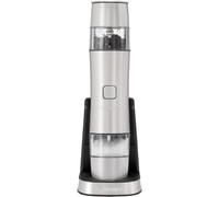 MEVRONISSHOP-Cuisinart Moulin à sel et à poivre électrique - Moulin à assaisonnement rechargeable - Aucune pile requise, chargement en 20 minutes - Capuchon doseur - Réglages de mouture ajustables -