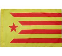 Mevronisshop-Drapeau Catalogne Estelada Vermella - 150x90 Cm - Drapeau Catalan Indépendentiste - Cataluña Groga 100% Polyester Avec Fourreau Et Cordelette - Pavillon 110 G