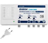 MEVRONISSHOP-EDISION CAM-300 Amplificateur Antenne TV TNT Centrale Multibande, 2UHF, 1VHF/FM, 18-34db Réglable, 115dBmV, pour Numérique Terrestre DVB-T/T2, avec Filtre 5G LTE, UHF 470-694Mhz, VHF/FM