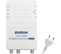 MEVRONISSHOP-EDISION LIA-200 Amplificateur Antenne TV TNT intérieur d'appartement UHF/VHF, 12-24db Réglable, 104dBmV, pour Numérique Terrestre DVB-T/T2, avec Filtre 5G LTE, 1 entrée, 2 Sorties