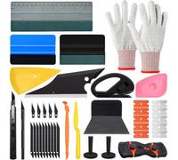 Mevronisshop-Ehdis Kit Covering Outils De Film De Fenêtre De Voiture, Avec Cutter, Cutter De Précision, Raclette En Feutre, Mini-Raclettes, Grattoir, Lame De Rechange, Pour Film De Fenêtre, Stickers