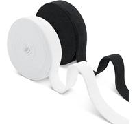 Mevronisshop-Elastique Couture, Long Bande Elastique Couture, Ruban Elastic, Couture Blanc Et Noir Deux Rouleaux De 20mm × 10m, Bande Pour Extendeurs De Taille Ceinture, Large Perruque Ruban Pour La