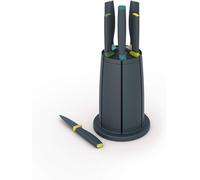 Mevronisshop-Elevate Ensemble De Couteaux 5 Pièces Avec Bloc De Rangement Antidérapant, Couteaux Japonais En Acier Inoxydable, Opale/Noir