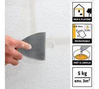 MEVRONISSHOP-Enduit de rebouchage en pâte - SikaWall-370 RP blanc - Rebouchage, garnissage, nivellement - Mur et plafond intérieur - Prêt à l¿emploi - 5 kg