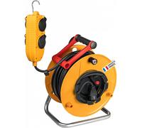 MEVRONISSHOP-Enrouleur de câble Standard BT Pro avec rallonge supplémentaire et bloc mobile à 4 prises de courant (40m de câble H07RN-F 3G1,5, utilisation en extérieur, fabriqué en France)