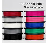 MEVRONISSHOP-EONO Lot de filaments PLA+ 1,75 mm, 10 x 250 g ¿ Filament haute résistance pour imprimante 3D, noir, blanc, gris, bleu, vert, rouge, rose, orange, violet, transparent, compatible avec to