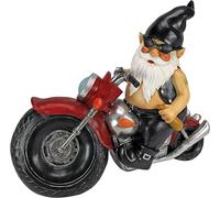 Mevronisshop-Essieu Graisse Le Motard Gnome De Jardin Statue De Moto, 33 Cm, Polyrésine, Palette Complète De Couleur