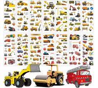 Mevronisshop-Excavatrice Autocollant 3d Enfant,14 Feuilles Voiture Lot Gommettes Pour Enfants 2 À 4 Ans,Autocollants Gommettes Stickers Pour Garçon Fille Bricolage Scrapbooking Récompense Cadeaux