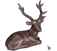 Mevronisshop-Figurine, Cerf, Résistant Aux Températures, Pour Jardin, Balcon, En Fonte, Différentes Tailles, Brun, Foncé, M