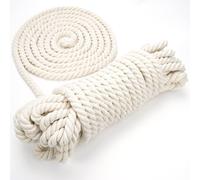 Mevronisshop-Fil De Coton Macramé, 10 Mm, Coton Macramé Robuste, Pour Plantes, Crochet De Suspension Murale, Fabriquez Votre Propre Piège À Rêves Bohème (16 M)