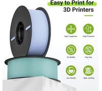 MEVRONISSHOP-Filament d'imprimante 3D PLA mat 1,75 mm, surface mate et filament d'impression lisse, bobine de 1 kg, précision +/- 0,02 mm, compatible avec la plupart des imprimantes 3D (bleu)