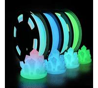 MEVRONISSHOP-Filament PLA 1.75 Empaqueter, Filament Imprimante 3D PLA Glow in the Dark Filament Multicolore, Bleu, Vert, Bleu Vert, Dimensionnelle +/- 0.03 mm, 250gX4 Spool