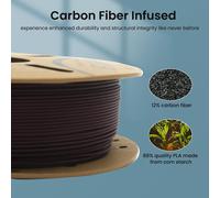 MEVRONISSHOP-Filament PLA-CF - 1,75 mm - Brique rouge - 1 kg - Fibre de carbone renforcée - Résistance améliorée - Enroulement propre - Précision dimensionnelle +/- 0,02 mm - Filament pour imprimante