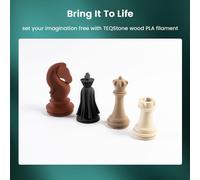 MEVRONISSHOP-Filament PLA en bois - 1,75 mm - Marron - 1 kg (teinte palissandre), 15 % fibre de bois véritable, précision dimensionnelle +/- 0,02 mm - Filament pour imprimante 3D - Emballage sous vid